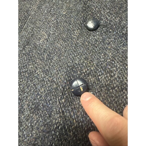 Harris Tweed Mens 44 Wool Black Blue Blazer Wool Sports Coat Scotland - Picture 8 of 9